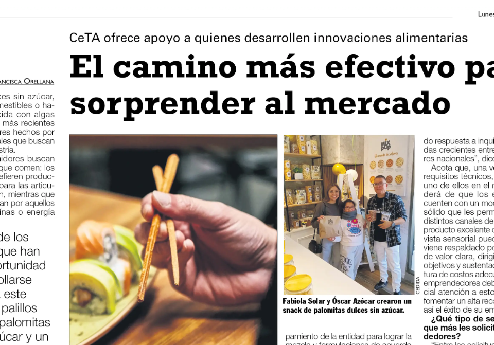 Alimentos innovadores desarrollados en CeTA destacados en Mercado Mayorista de LUN