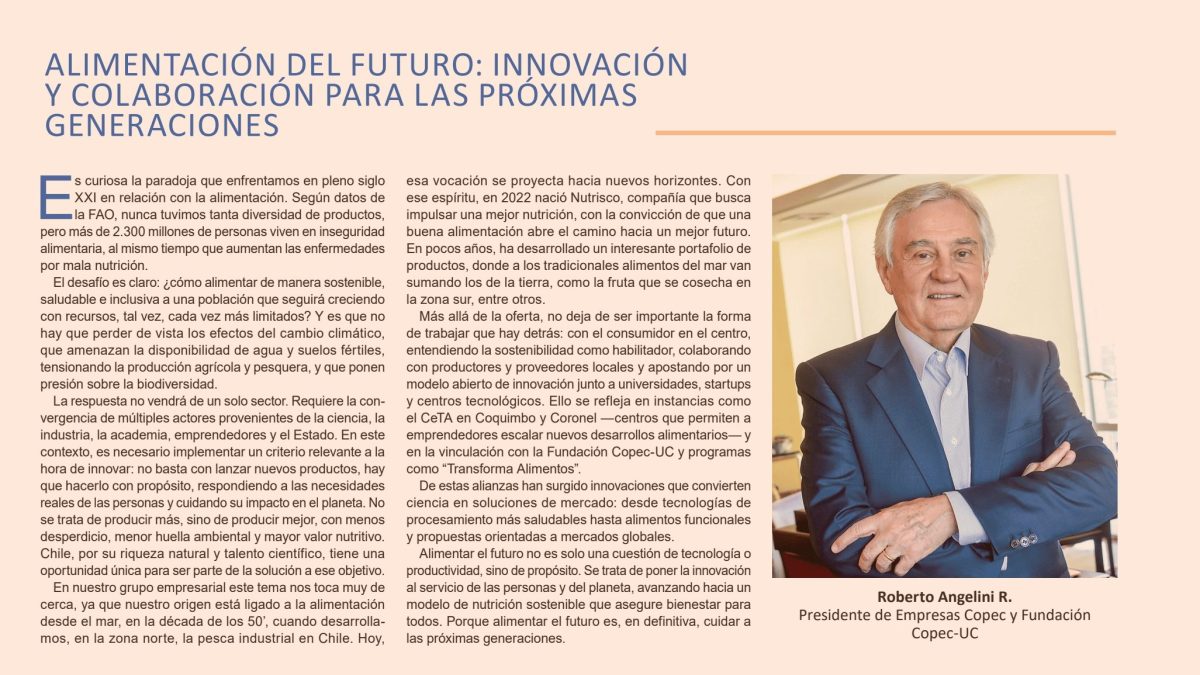 CeTA es destacado por Roberto Angelini en columna sobre innovación alimentaria